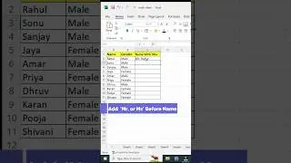 add Title Before Name In #Excel