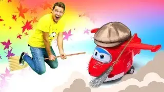 Супер крылья: Джетт и его друзья — Веселая школа и профессия Дворник — Видео для детей