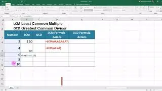 LCM GCD Formula in Excel