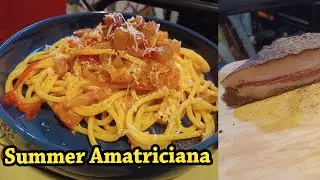 Summer Amatriciana | Spaghetti with Cherry Tomatoes & Homemade Guanciale