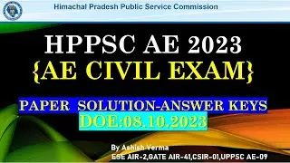 HPPSC AE Civil Exam 2023 Paper Solution|Paper Discussion|Answer Key|Helpful for STATE PSC AE/JE Exam