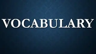 Vocabulary