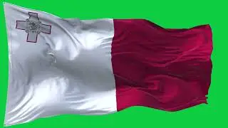 🚩Malta  Flag Waving  | GREEN SCREEN & CHROMA MATTE🚩