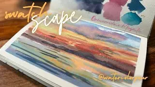 Watercolor Swatch and Scape: Quinacridone Magenta