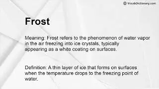 Frost Meaning