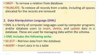MODULE 1 - TOPIC 8 - DATABASE LANGUAGES