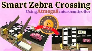 Smart zebra crossing || smart zebra crossing using atmega 8 || Automatic zebra crossing