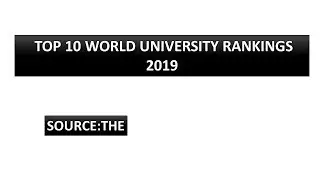 Top 10 World University Rankings 2019