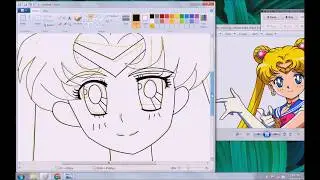 SAILOR MOON in MS PAINT (using mouse) ^_^