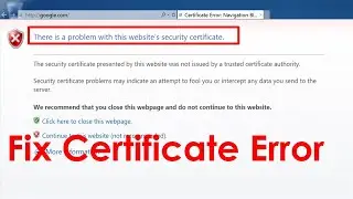 How to fix google certificate error message