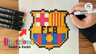 How to draw the Barcelona crest in pixel art – Step-by-step tutorial 