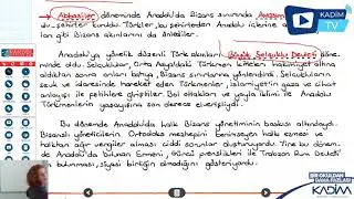 10.SINIF/ TARİH/ SELÇUKLU TÜRKİYESİ/ DERS TEKRARI  25 kasım