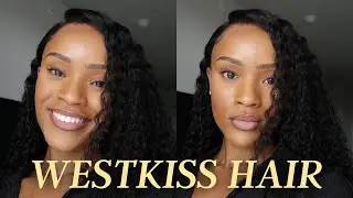 detailed curly frontal wig install + side part wet & wavy look | west kiss hair | Beautifully Syndie