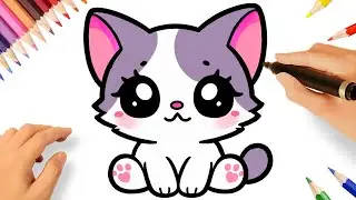 COMO DESENHAR UM GATINHO FOFO FÁCIL 😻❤️