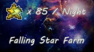 World Record Falling Star Farm In Terraria! ~85 Stars Per Night! (~110+ In Journey's End)