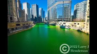Green Chicago River St Patrick's Week 2022