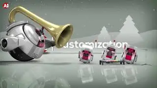 Christmas and Happy New Year Robots 3D
