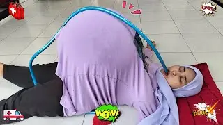 Funny Drama 😂😱😍 Pregnant woman sleepwalks, blows up her stomach using a tube, makes it bloated
