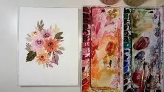 How to paint from a reference photo - Fall flowers | 