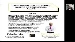 TEORIA DO DIÁLOGO DAS FONTES| DIREITO DO CONSUMIDOR -Aula 03