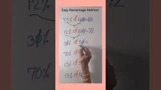 Easy Percentage Method  || shortcut ||#shorts