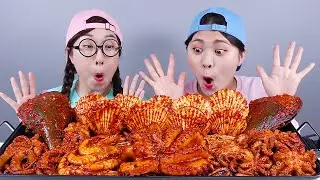 Острая еда, морепродукты, варка, корейский мукбанг ДОНА DONA