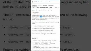 Leetcode challenge: Problem 1773 Count Items Matching a rule#leetcode #competitive programming #code