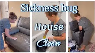 Disinfecting and tidying the house after a stomach bug