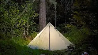 Solo Hot Tent Camping | Wood Stove Steak