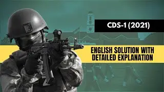 CDS 1-2021 : English paper solution | Most important concepts for CDS 2022