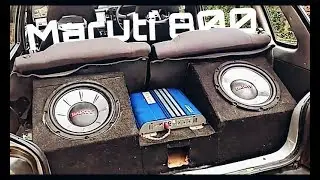 Maruti 800 with dual subwoofers..