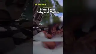 Biker Saves Mother and Her Daughter Out Of Flipped Car