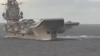 Aircraft carrier Admiral Kuznetsov Mediterranean campaign near Syria.