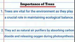 10 Lines on Importance of Trees || Essay on Trees in English ||