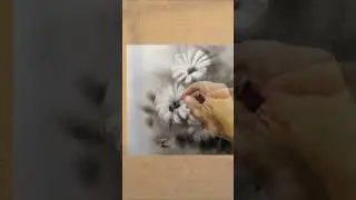 Цветы в технике сухая кисть 