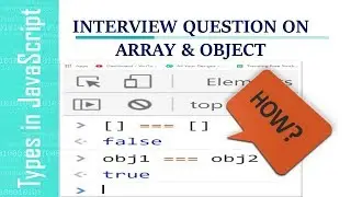 Advanced JavaScript Tutorial in Hindi #5:  Reference Data Type vs Primitive Type in JavaScript