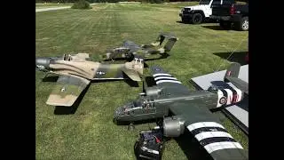 Ziroli B25, Skyraider, Uravitch OV10 Bronco RC plane flights