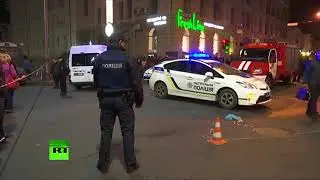 Видео с места наезда иномарки на пешеходов в Харькове