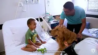Visita do Laços da Alegria com cão terapêutico - HSM Hospital Pet Friendly