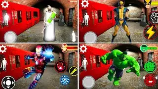 IRONMAN & GRANNY & HULK & WOLVERINE IN THE TRAIN ESCAPE !!