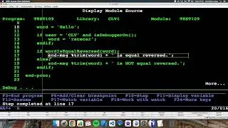 Coding in RPG (IBM i/AS400). How to know if my program is being debugged.
