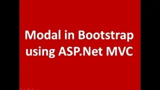 Simple Modal Example in Bootstrap using ASP.Net MVC Application