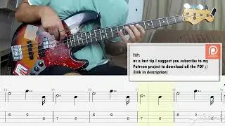 Sting - Mad About You BASS COVER + PLAY ALONG TAB + SCORE PDF