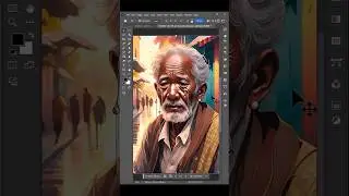Making a digital art drawing using Photoshop #ai #digitalart #shoerts #photoshop