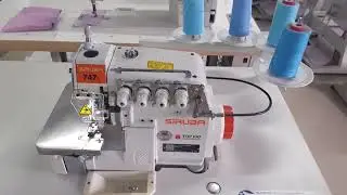 Masina de surfilat cu SIRUBA 747L-514M-7-23/BK/DKLU1-0 in timpul coaserii - Goodstyle SRL