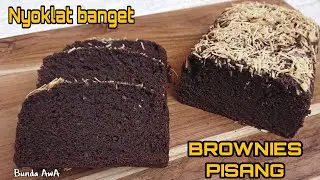 Tanpa Mixer Cuma 2 Telur BROWNIES PISANG PANGGANG Nyoklat Banget🤤