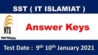 SST IT ISLAMIAT Answers Keys 2021 | SST IT ISLAMIAT 9TH 10TH JANUARY 2021..