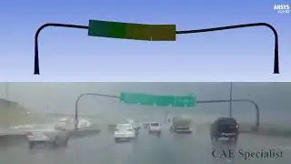 Resonance of Traffic Billboard on the Highway  / Modal Analysis / Ansys WB