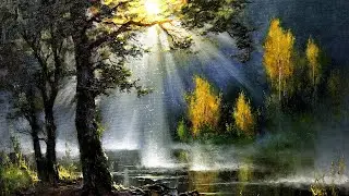 Туманное утро, процесс живописи #45