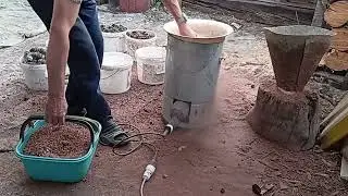 мульча из шишки с помощью измельчителя травы